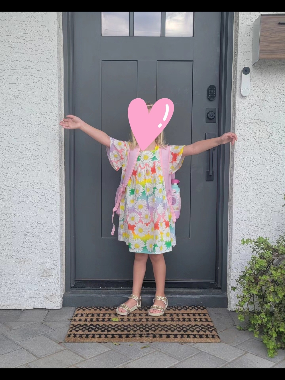 Mini Boden Daisy Dress with Rainbow Colors